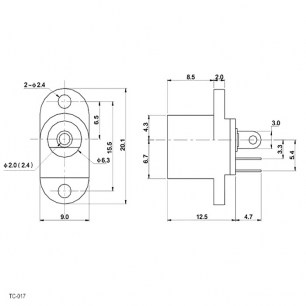 TC-017 2.4mm разъемы питания штырьковые RUICHI даташит схема