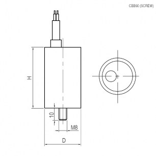 CBB60 10uF 450V WIRE+SCREW (SAIFU) конденсатор пусковой SAIFU схема фото
