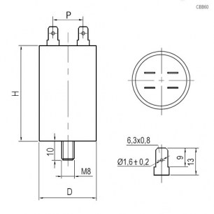 CBB60 15uF 450V SCREW (SAIFU) конденсатор пусковой SAIFU даташит схема