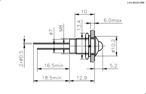 L-9-IL-M8-02A-5MM-G светодиоды в корпусе RUICHI даташит схема
