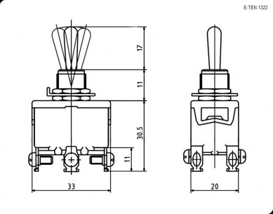 E-TEN 1322 on-off-on тумблер RUICHI даташит схема