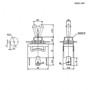 KN3(C)-102P on-on тумблер RUICHI даташит схема