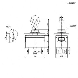 KN3(C)-202P on-on тумблер RUICHI даташит схема