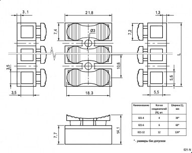 021-4 клеммники нажимные RUICHI даташит схема