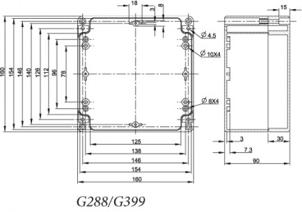 G288 (160х160х90) GAINTA корпус для рэа GAINTA даташит схема
