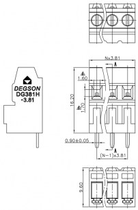 DG381H-3.81-03P-14-00A(H) клеммники degson DEGSON даташит схема