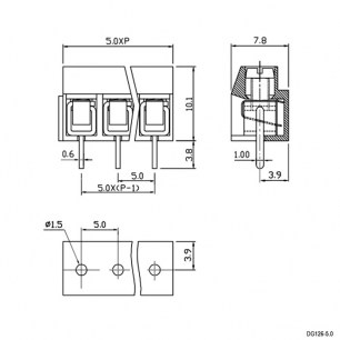 Клеммники degson DG126-5.0-03P-14-00S(H) (GAOSONG) GAOSONG даташит схема