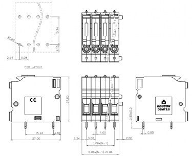 DSMT2.5-5.08-01P-14-01A(H) клеммники degson DEGSON даташит схема