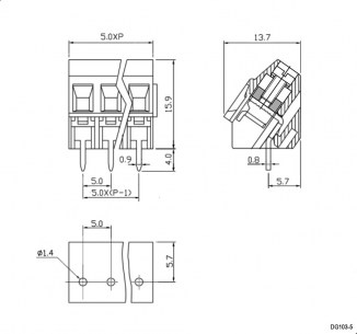 DG103-5.0-03P-14-00Z(H) клеммники degson DEGSON даташит схема