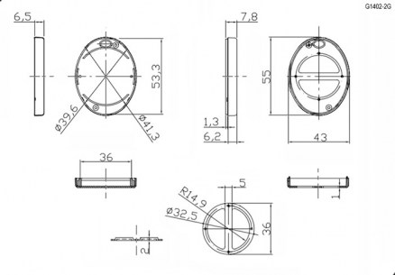 G1402-2G (55x43x13.4) корпус для рэа GAINTA даташит схема