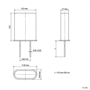 HC49U-11.0592MHZ-20PF CALTRON кварцевые резонаторы CALTRON даташит схема