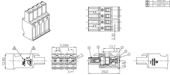 2EDGKA-5.0-02P-14-00A(H) клеммники degson DEGSON даташит схема