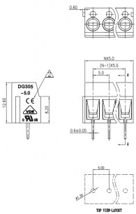 DG305-5.0-02P-12-00A(H) клеммники degson DEGSON даташит схема