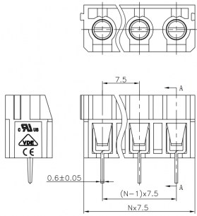 DG365-7.5-02P-12-00A(H) клеммники degson DEGSON даташит схема