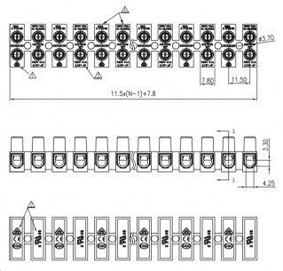 DG12HSWP-1.2-03P-17-100A(H) клеммники degson DEGSON даташит схема