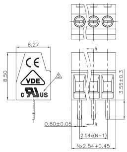 DG308-2.54-02P-14-00Z(H) клеммники degson DEGSON даташит схема