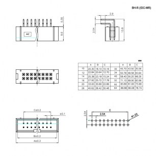 BH-08R (IDC-08MR) разъем RUICHI даташит схема