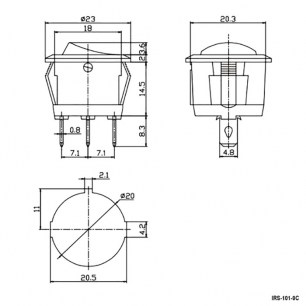 IRS-101-9C ON-OFF клавишный переключатель RUICHI даташит схема