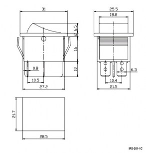 IRS-201-1C ON-OFF клавишный переключатель RUICHI даташит схема