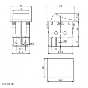 IRS-201-6C ON-OFF клавишный переключатель RUICHI даташит схема