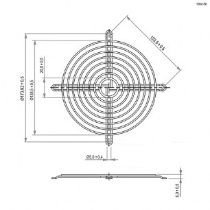 Решетка 150x150mm решетки для вентиляторов RUICHI схема фото