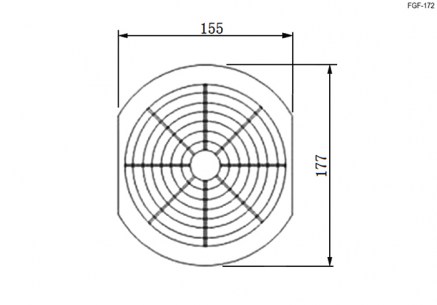 FGF-172 (172х172) решетка вентилятора RUICHI даташит схема