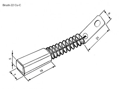 brush-22 Cu-C щетки для электродвигателей RUICHI даташит схема