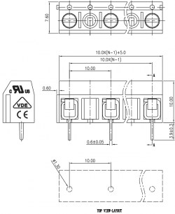 DG306-5.0-03P-12-00S(H) клеммники degson GAOSONG даташит схема