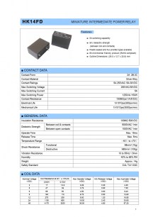 HK14FD-DC12V-SHG HKE реле электромагнитное HKE даташит схема