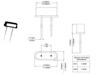 HC49S-3.579545MHZ-20PF CALTRON кварцевые резонаторы CALTRON даташит схема