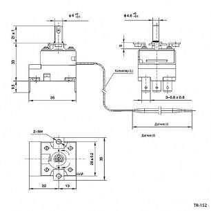 TR-152 термостаты регулируемые RUICHI даташит схема