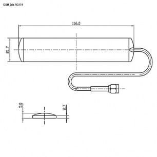 GSM 2db RG174 3m SMA-P white антенны gsm RUICHI даташит схема