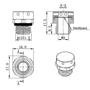 M12X1.5-10 steel клапан выравнивания давления RUICHI даташит схема