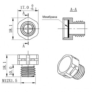 M12X1.5 PA66 GREY клапан выравнивания давления RUICHI даташит схема