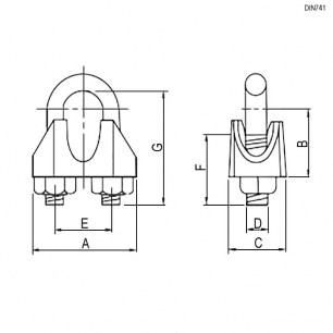 Зажим для троса d 3 DIN741 RUICHI даташит схема