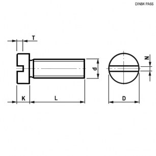 Винт DIN84 2x16 PA66 RUICHI даташит схема