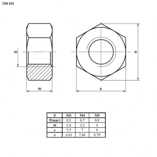 Гайка DIN 555 М4 PA66 RUICHI даташит схема