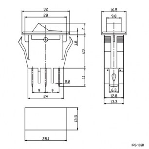 IRS-1-2B ON-OFF клавишный переключатель RUICHI даташит схема