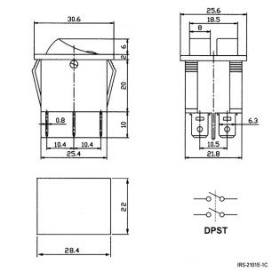 IRS-2101E-1C ON-OFF клавишный переключатель RUICHI даташит схема