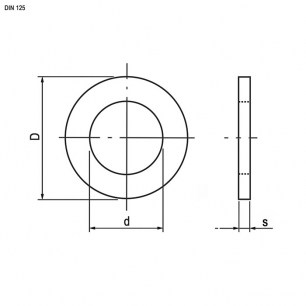 Шайба DIN125 М2 плоская RUICHI схема фото