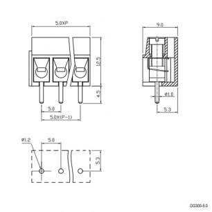 Клеммники degson DG300-5.0-02P-12-00S(H) GAOSONG даташит схема