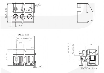 KLS2-332K-5.00-03P-2C клеммники degson KLS даташит схема