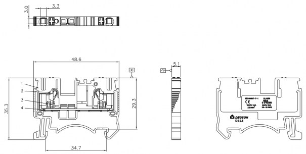 DS2.5-01P-11-00Z(H) клеммники degson DEGSON даташит схема