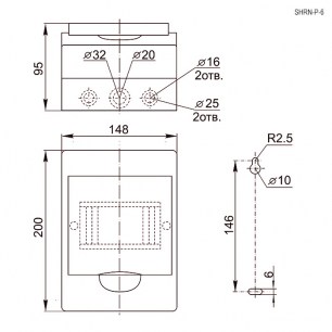 ЩРН-П-6 навесной, прозрачный, IP40 распределительные щиты и боксы RUICHI даташит схема
