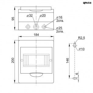 ЩРН-П-8 навесной, прозрачный, IP40 распределительный щит RUICHI даташит схема