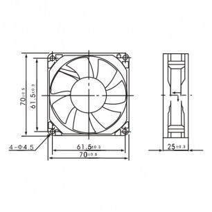 RQD 7025MS 12VDC вентилятор TIDAR даташит схема