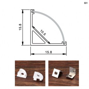 угловой алюминиевый 601-1, 1м профиль для светодиодной ленты RUICHI даташит схема