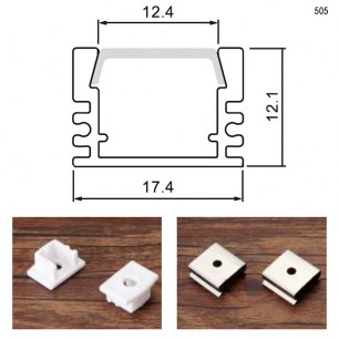 накладной алюминиевый 505-1, 1м профиль для светодиодной ленты RUICHI схема фото