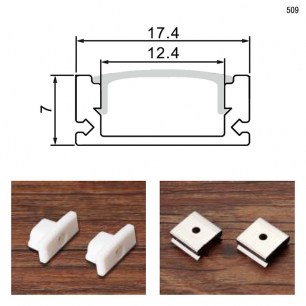 накладной алюминиевый 509-2, 2м профиль для светодиодной ленты RUICHI даташит схема