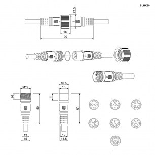 BLHK20-2PB разъем герметичный RUICHI даташит схема